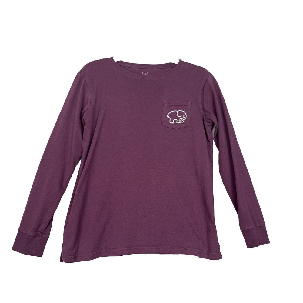 Ivory Ella Women’s ￼Purple Tee Elephant Logo Long Sleeve Shirt Size Small